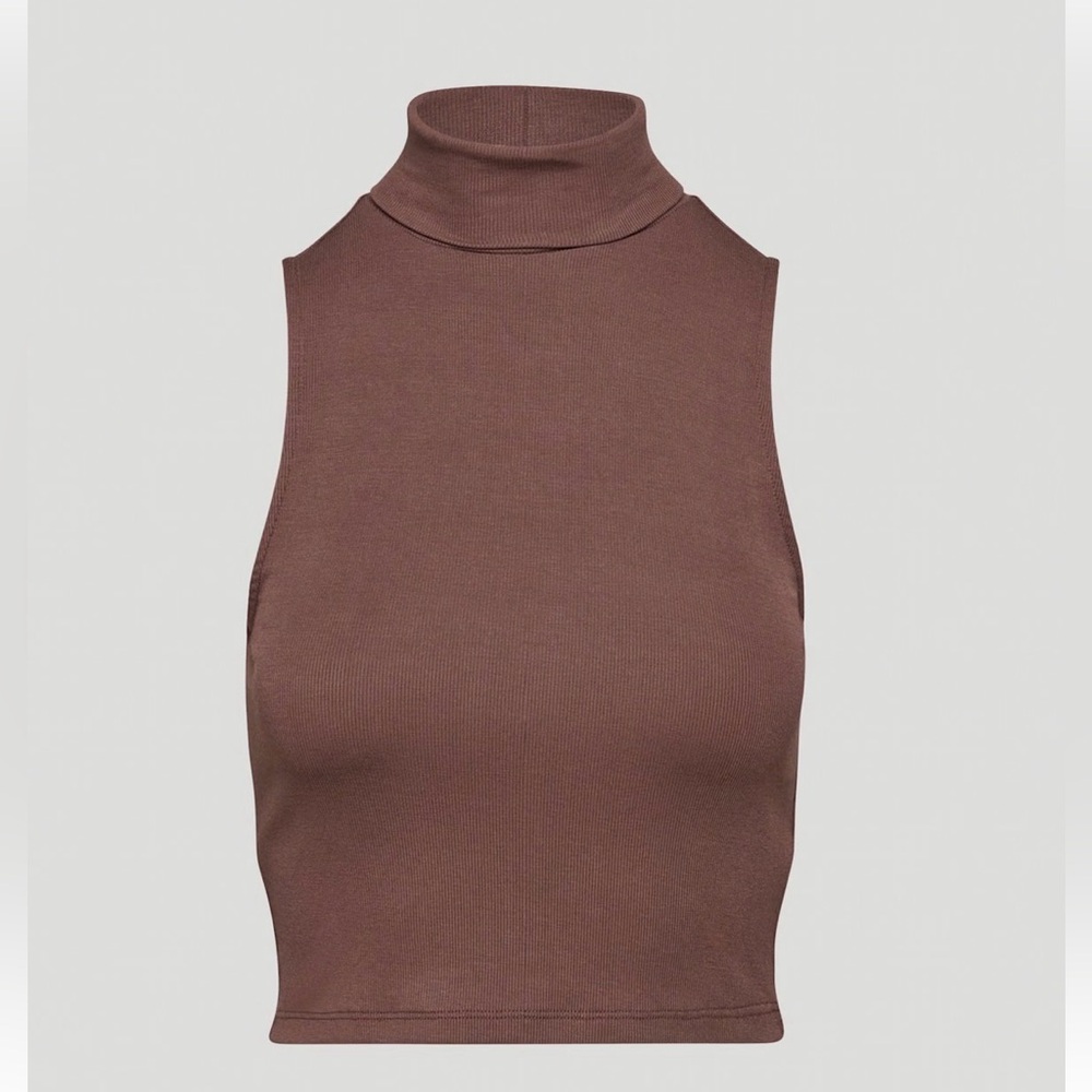 Aritzia Sunday Best Freshman Sleeveless Turtleneck- Cognac - 2XS